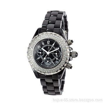 New arrival fashion and luxury stainless steel watch with date, 3ATM waterproof